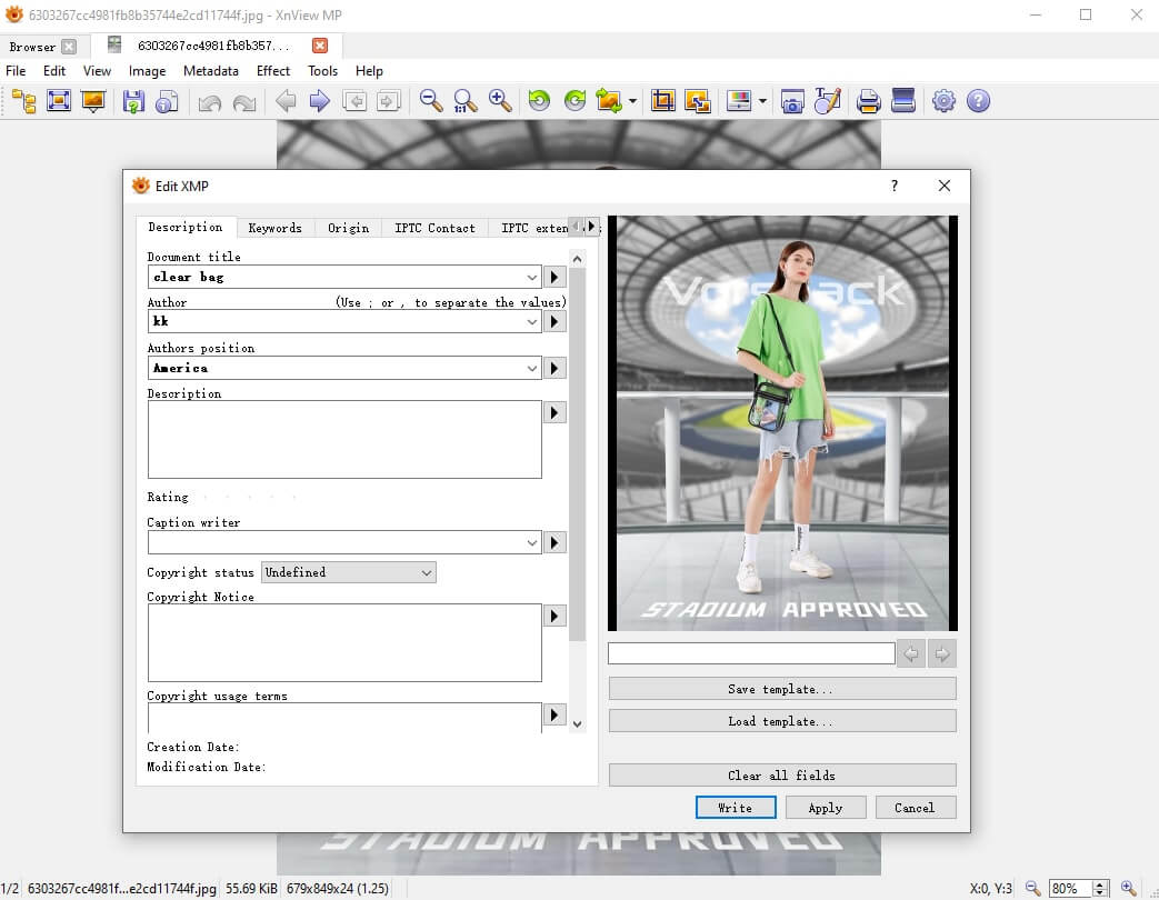 07 Editor de metadados XnView MP